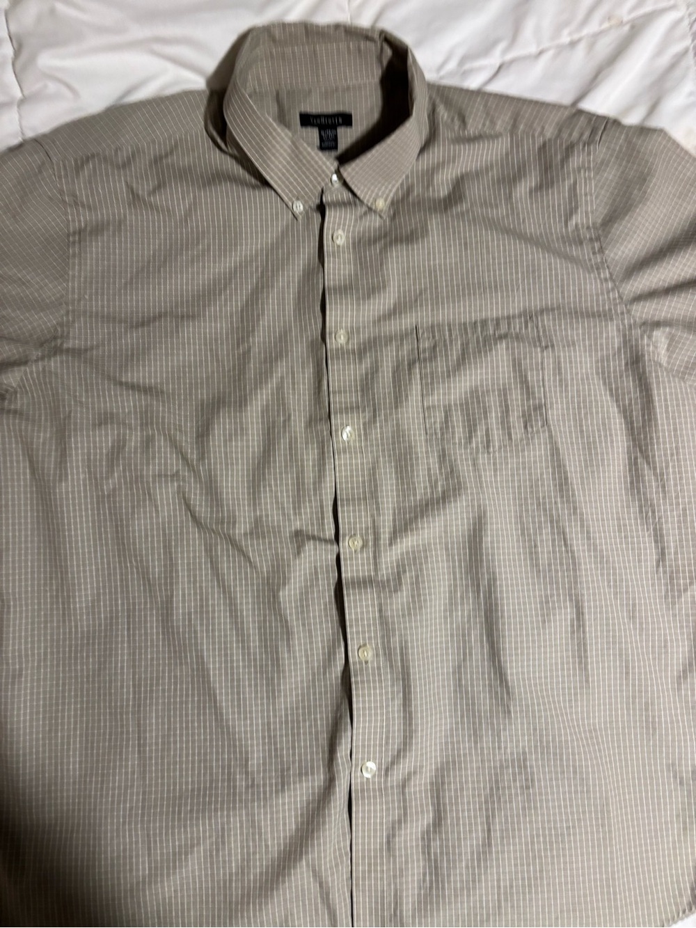 Van Heusen Men's Light Beige Striped Button-Down Shirt